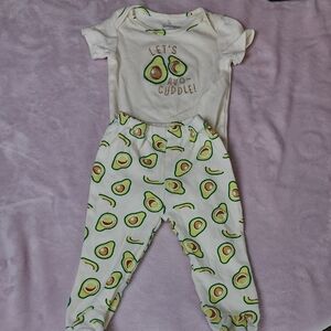 Avocado Print Kids 2 Piece Size 6 -9